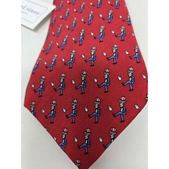 NWT VINEYARD VINES CUSTOM COLLECTION UNCLE SAM RED SILK NECKTIE MENSWEAR TIE - Picture 3 of 12